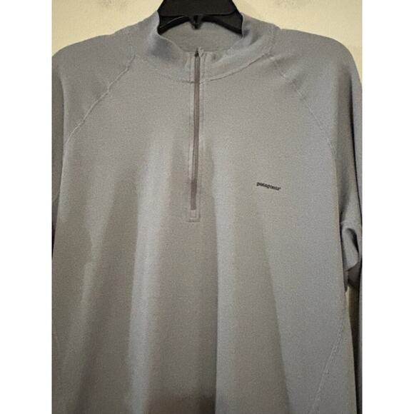 Patagonia 1/4 Zip Pullover Long Sleeve Light Base Layer Gray Mens Large - Picture 6 of 7